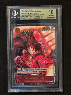 2023 ONE PIECE ENGLISH MONKEY D. LUFFY 1ST ANNIVERSARY ST01-012 BGS 10 PRISTINE - Image 1