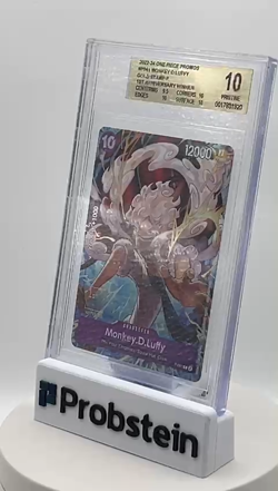 2022-24 One Piece Promo Gold Stamp 1st Anniversary Winner Monkey D. Luffy BGS 10 - Image 2