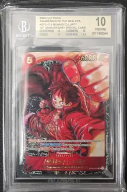 One Piece OP05 Monkey D. Luffy 1st Anniversary ST01-012 BGS 10 Gem Mint English - Image 1