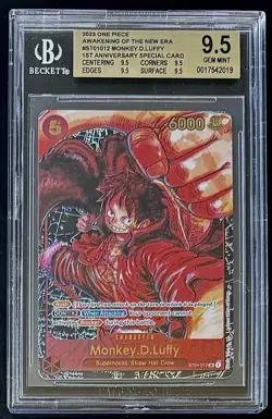 BGS 9.5 One Piece ST01-012 SR Monkey.D.Luffy 1st Anniversary Special - English - Image 1