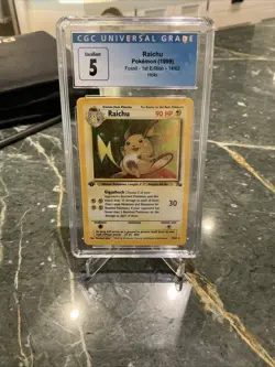 Pokemon TCG Raichu Fossil 1999 Holo 14/62 1st edition Cgc 5. - Image 1