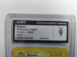 1999 Pokemon Fossil Raichu 14/62 Holo CGC 9 - Image 3