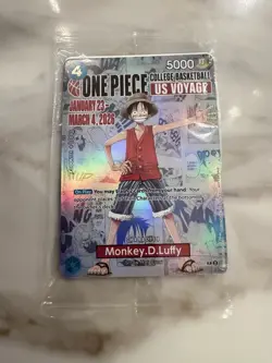 One Piece Monkey D. Luffy US College Basketball SEALED Promo Card RUTGERS 1/27 - Image 1