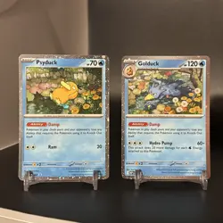 Pokemon TCG Psyduck and Golduck Mega Evolution Promo Card 007 & 008 - Image 1