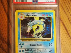 Pokemon 1999 Base Unlimited Gyarados rare holo card, PSA 8.5 - Image 2