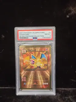 PSA 8 - 2021 Pokemon Celebrations UPC CHARIZARD Gold Metal Card #4 (1913) - Image 1