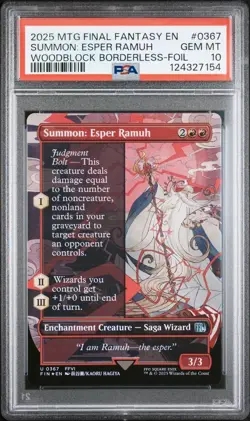 Summon: Esper Ramuh - #367 - Borderless - Foil - Final Fantasy - FIN - PSA 10 - Image 2