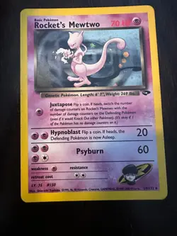 Rocket's Mewtwo 14/132 Gym Challenge Holo - LP, Great Condition, VERY RARE - Image 1