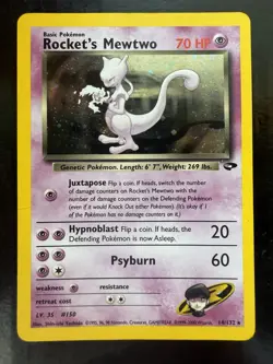 Pokemon Rocket’s Mewtwo 14/132 Gym Challenge Vintage Holo Card WOTC (MP) - Image 1