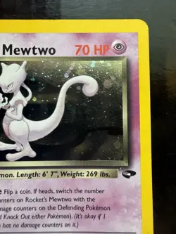 Pokemon Rocket’s Mewtwo 14/132 Gym Challenge Vintage Holo Card WOTC (MP) - Image 3