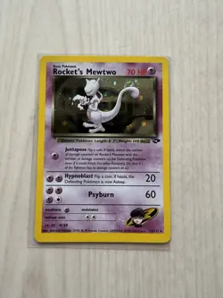 Rocket's Mewtwo 14/132 Gym Challenge Holo Pokemon TCG Vintage - MP Condition - Image 1