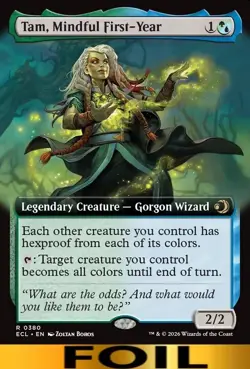 Tam, Mindful First-Year ** FOIL EXTENDED ART ** #380- Lorwyn Ecliped - NM MTG - Image 1