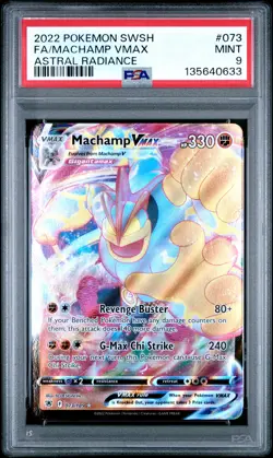 2022 POKEMON SWORD & SHIELD ASTRAL RADIANCE #073 FULL ART/MACHAMP VMAX PSA 9 - Image 1