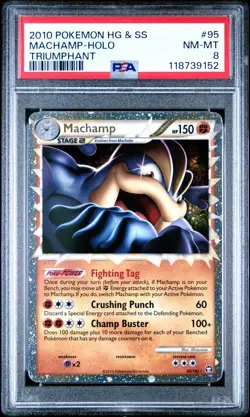 2010 POKEMON TRIUMPHANT MACHAMP PRIME #95 ULTRA RARE PSA 8 NM #118739152 - Image 1
