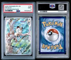 2025 Pokemon Phantasmal Flames MEOWTH #106 Illustration Rare PSA 9 MINT - Image 3