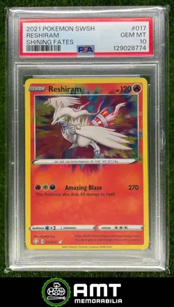 Reshiram PSA 10 2021 Pokemon Sword & Shield Shining Fates #017/072 8774 - Image 1