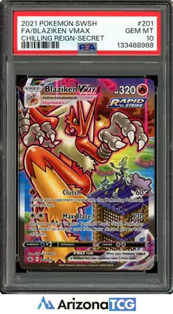 Pokemon 2021 Blaziken VMAX 201/198 Alt Art Chilling Reign GEM MINT PSA 10 - Image 1