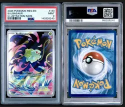 2025 Pokemon BULBASAUR #133 Illustration Rare Mega Evolutions PSA 9 MINT - Image 3