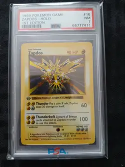 Pokemon -Zapdos- Holo 1st First Edition SHADOWLESS #16/102 - Base Set - PSA 7 - Image 1