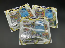 3x Brilliant Stars 3 Pack Blister Booster Glaceon Promo Pokemon Brand New Sealed - Image 1