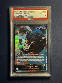 One Piece Op10 #022 Trafalgar Law Leader Alternate Art PSA 10 - Image 1