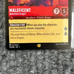 Disney Lorcana The First Chapter Maleficent Monstrous Dragon 113/204 Legendary - Image 4
