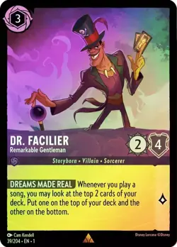 Cold Foil DR FACILIER REMARKABLE GENTLEMAN 1x Rare Disney Lorcana NM - Image 1