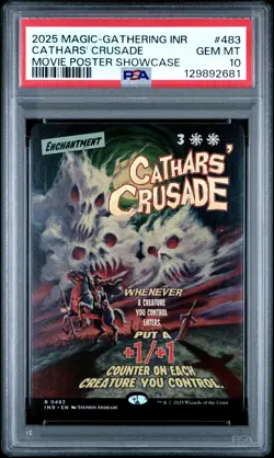 2025 MTG INNISTRAD REMASTERED MOVIE POSTER SHOWCASE #483 CATHARS' CRUSADE PSA 10 - Image 1