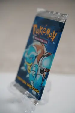 Pokemon Base Set Booster Pack Unlimited Blastoise Art WOTC TCG Vintage Sealed - Image 3