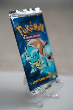 Pokemon Base Set Booster Pack Unlimited Blastoise Art WOTC TCG Vintage Sealed - Image 4