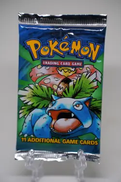 21.00g Pokemon Base Set Booster Pack Unlimited Venusuar WOTC TCG Vintage Sealed - Image 2