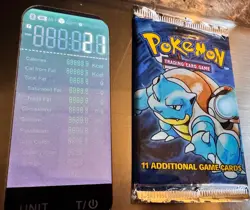 Pokemon Base Set Booster Pack Unlimited Blastoise Art WOTC TCG Vintage Sealed - Image 4
