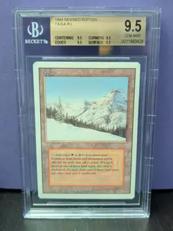 Taiga * REVISED * DUAL LAND * BGS 9.5 Gem Mint QUAD * Magic the Gathering MtG - Image 1
