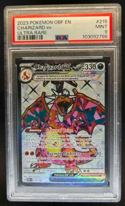 2023 Pokemon SV Obsidian Flames OBF EN Charizard ex #215/197 PSA 9 - Image 1