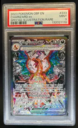 2023 Pokemon SV Obsidian Flames OBF EN Charizard ex #223/197 PSA 9 - Image 1