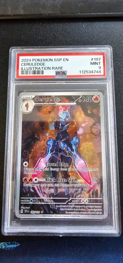 2024 POKEMON SSP EN-SURGING SPARKS ILLUSTRATION RARE #197 CERULEDGE PSA 9 - Image 1
