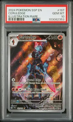 2024 POKEMON SSP EN-SURGING SPARKS CERULEDGE#197 ILLUSTRATION RARE PSA 10 - Image 1
