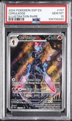 2024 POKEMON SSP EN-SURGING SPARKS ILLUSTRATION RARE #197 CERULEDGE PSA 10 - Image 1
