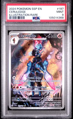 2024 POKEMON SSP EN-SURGING SPARKS ILLUSTRATION RARE #197 CERULEDGE PSA 9 - Image 1