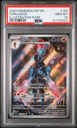 2024 POKEMON SSP EN-SURGING SPARKS ILLUSTRATION RARE #197 CERULEDGE PSA 10 - Image 1