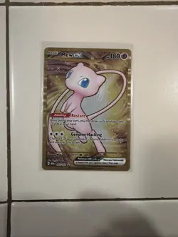 Pokemon TCG - Mew 205/165 Scarlet & Violet 151 Gold UPC Promo Metal Card NM - Image 1