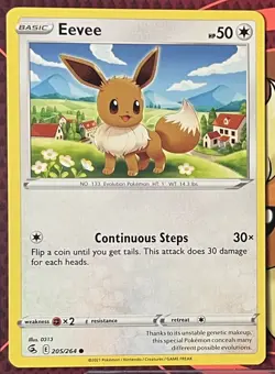 Eevee Pokemon Fusion Strike TCG Card 205/264 - Image 1