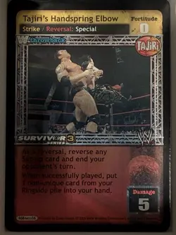 Tajiri’s Handspring Elbow Superstar Foil Card WWF WWE Raw Deal CCG TCG Rare - Image 2