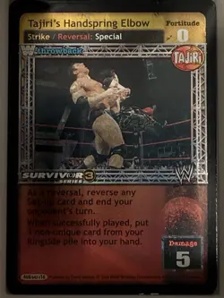 Tajiri’s Handspring Elbow Superstar Foil Card WWF WWE Raw Deal CCG TCG Rare - Image 3
