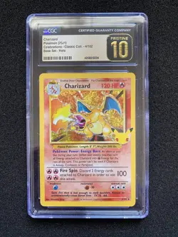 CGC 10 PRISTINE Charizard 4/102 Celebrations 25th Anniversary Holo Pokemon Card - Image 1