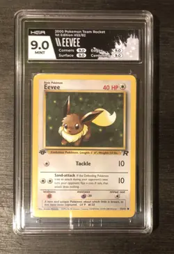 Pokemon 1st Edition Team Rocket Eevee 55/82 HGA Graded TRUE 9.0 - Image 1