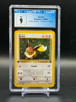 CGC 9 MINT Eevee 1st Edition Team Rocket WOTC 1999 Pokemon 55/82 - Image 1