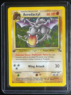 Pokemon TCG RARE COSMOS Aerodactyl Prerelease Promo Holo Foil Near Mint European - Image 4