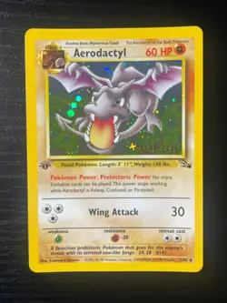Pokemon TCG RARE COSMOS Aerodactyl Prerelease Promo Holo Foil Near Mint European - Image 1