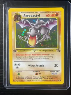 Pokemon TCG RARE COSMOS Aerodactyl Prerelease Promo Holo Foil Near Mint European - Image 4